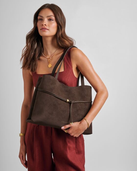 Katie Loxton Bitter Chocolate Suedette Lori Tote Bag