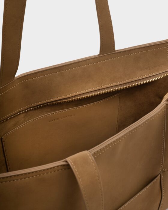 Katie Loxton Caramel Taya Woven Suedette Tote Bag