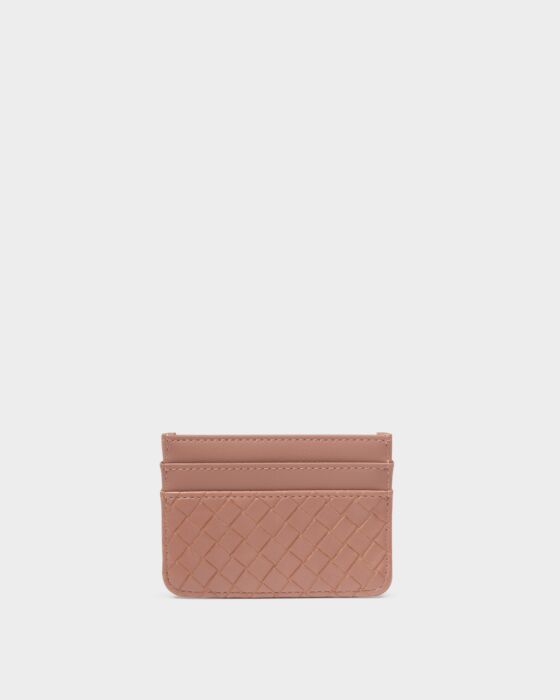 Katie Loxton Pink Clay Nova Woven Texture Cardholder