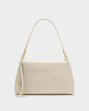 Katie Loxton Oyster Woven Nova Small Shoulder Bag