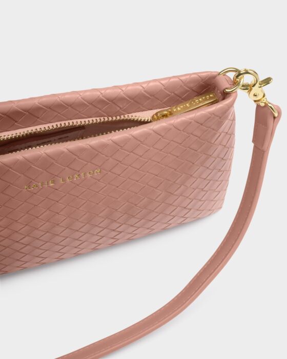 Katie Loxton Pink Clay Woven Nova Small Shoulder Bag