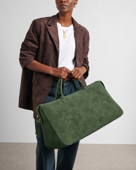 Katie Loxton Forest Green Suedette Ascot Weekend Bag & Pouch Organiser