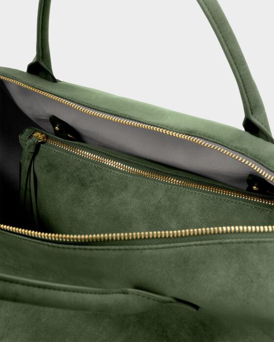 Katie Loxton Forest Green Suedette Ascot Weekend Bag & Pouch Organiser