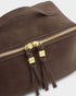 Katie Loxton Chocolate Suedette Soho Medium Make Up & Wash Bag