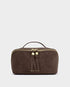 Katie Loxton Chocolate Suedette Soho Medium Make Up & Wash Bag