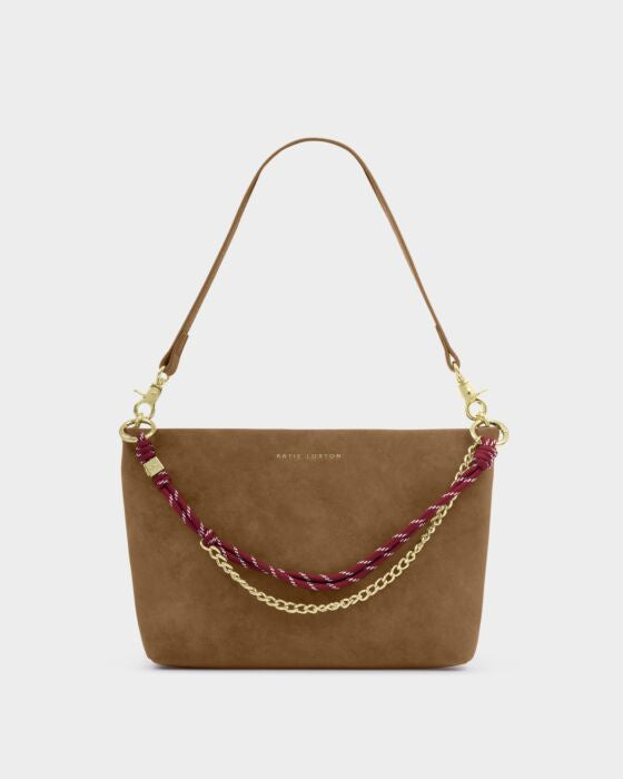 Katie Loxton Caramel Suedette Cord Small Shoulder Bag