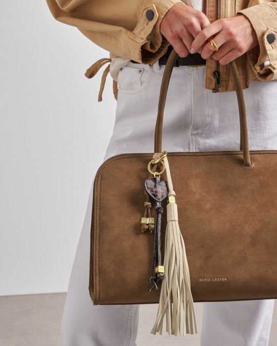 Katie Loxton Chalk Suedette Oversized Tassel Bag Charm