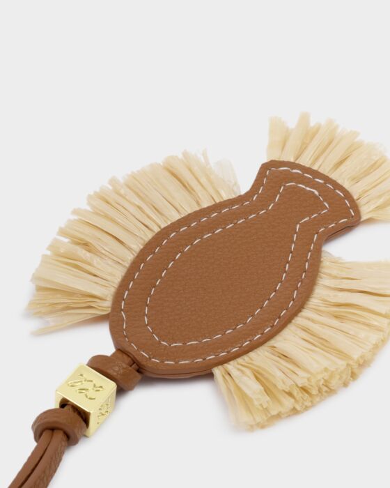 Katie Loxton Cognac Raffia Fish Bag Charm