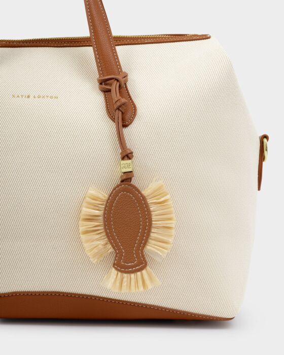 Katie Loxton Cognac Raffia Fish Bag Charm
