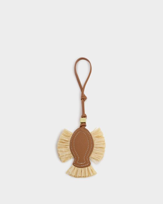 Katie Loxton Cognac Raffia Fish Bag Charm