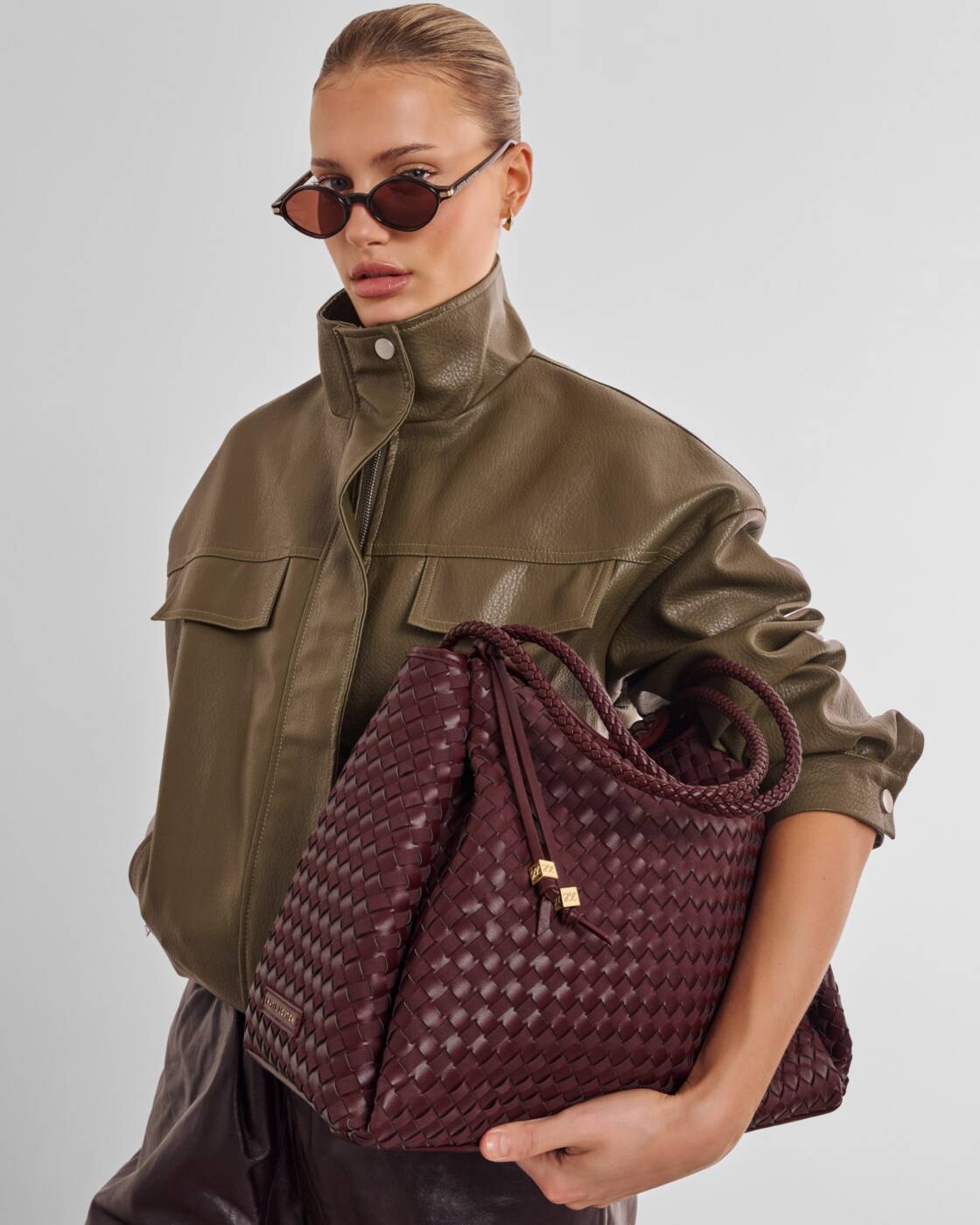 Katie Loxton Cherry Nova Hand Woven Large Shoulder Bag