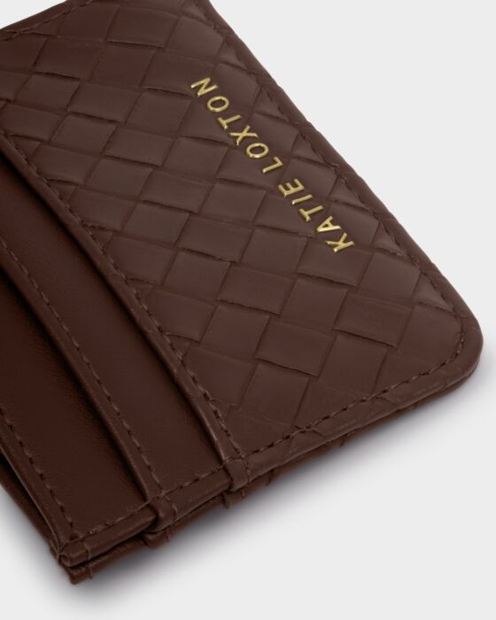 Katie Loxton Chocolate Nova Woven Texture Cardholder