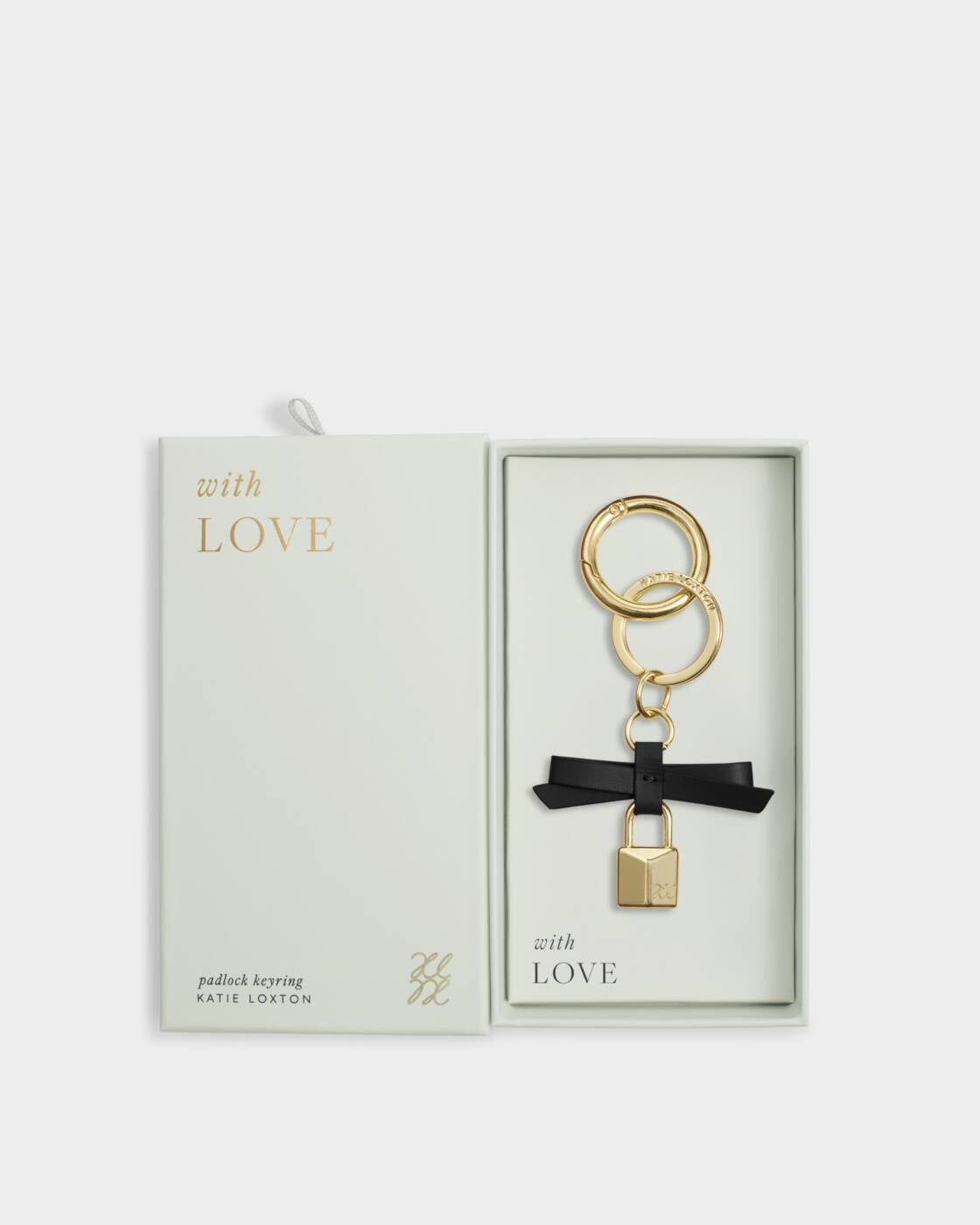 Katie Loxton Black Bow Padlock Boxed Keyring
