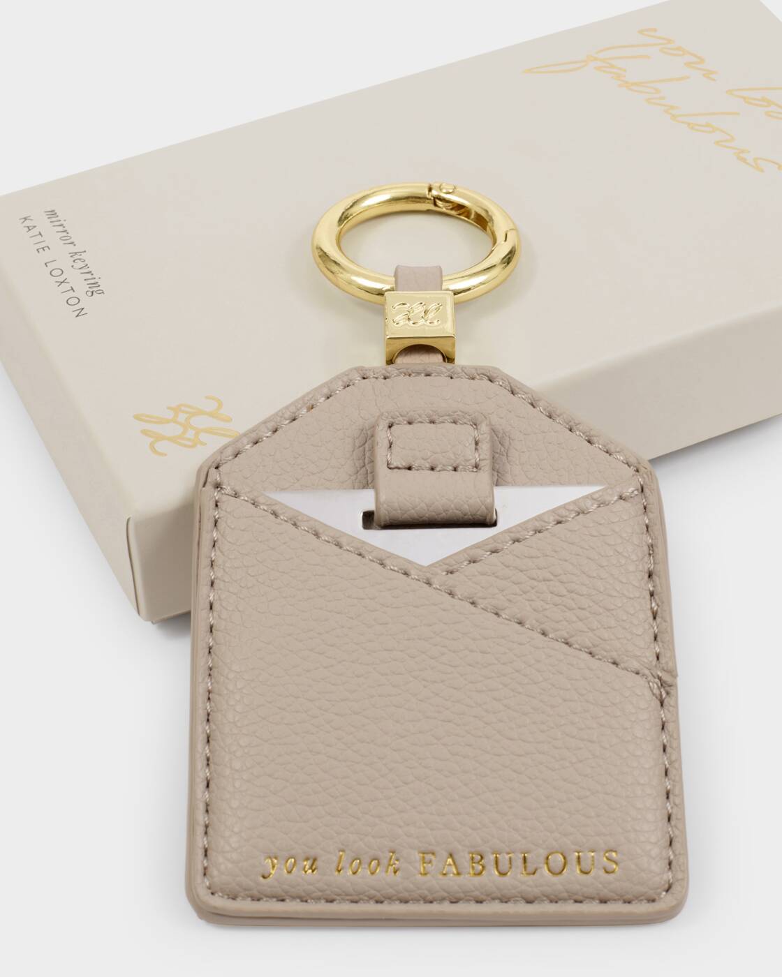 Katie Loxton Light Taupe You Look Fabulous Boxed Mirror