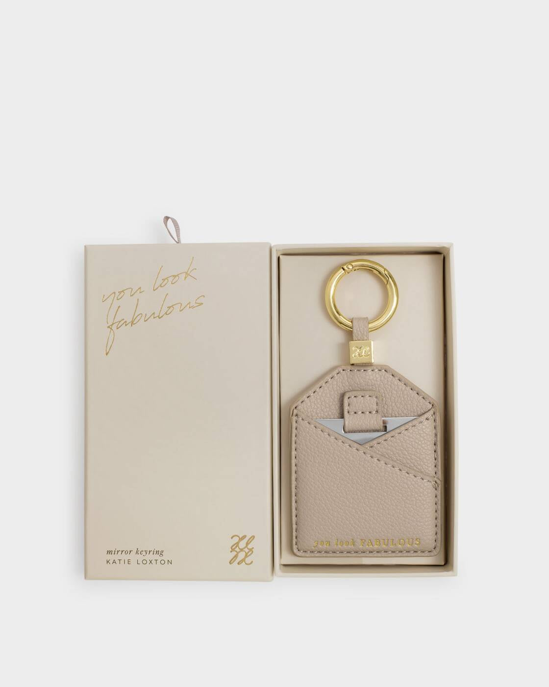 Katie Loxton Light Taupe You Look Fabulous Boxed Mirror