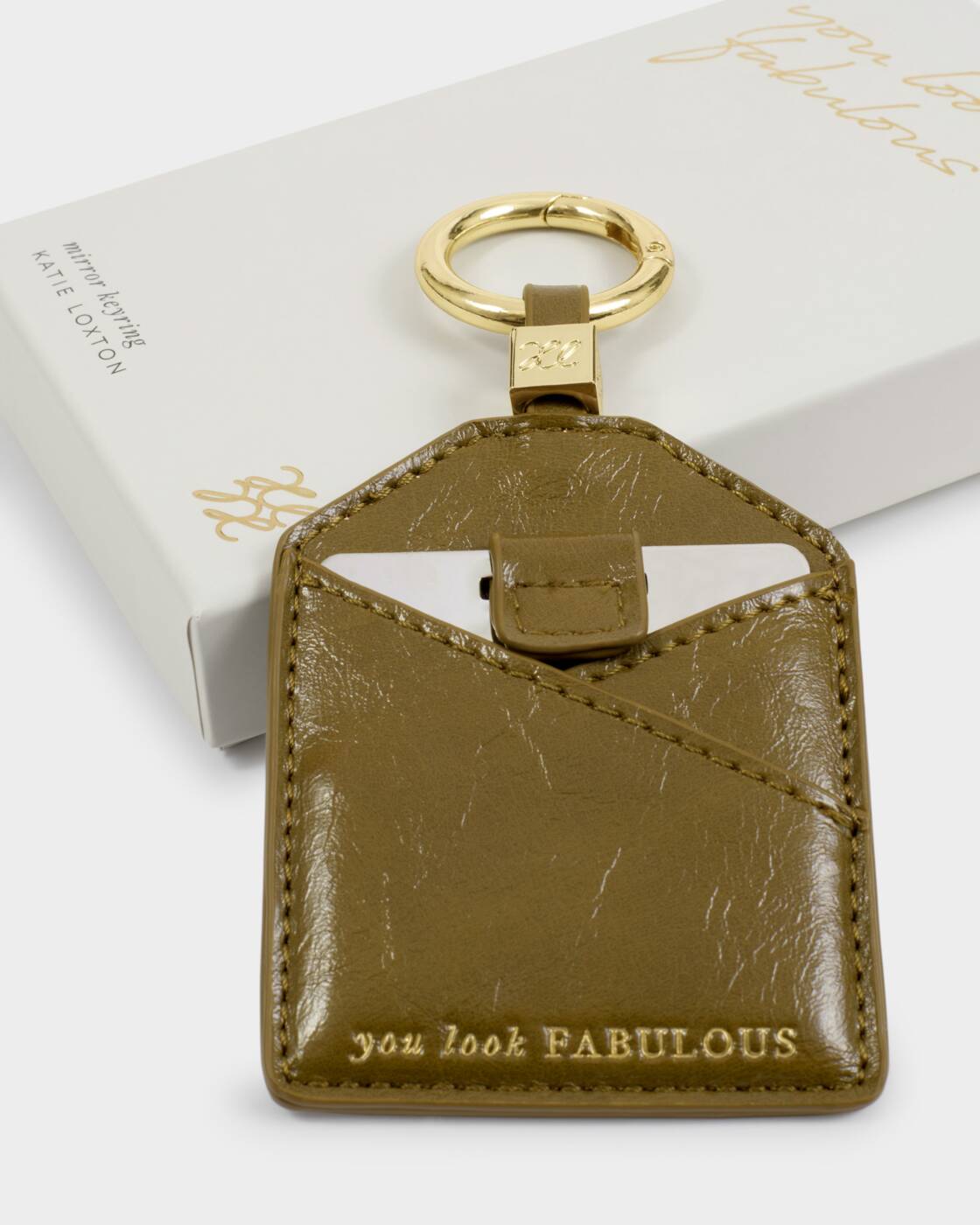 Katie Loxton Olive Distressed You Look Fabulous Boxed Mirror