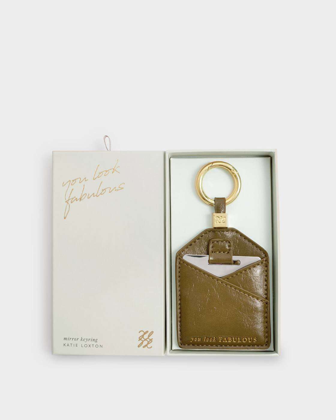 Katie Loxton Olive Distressed You Look Fabulous Boxed Mirror