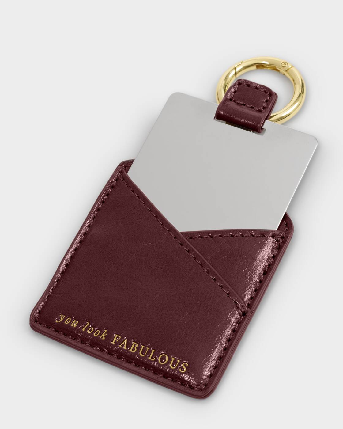 Katie Loxton Cherry Patent Crackle You Look Fabulous Boxed Mirror