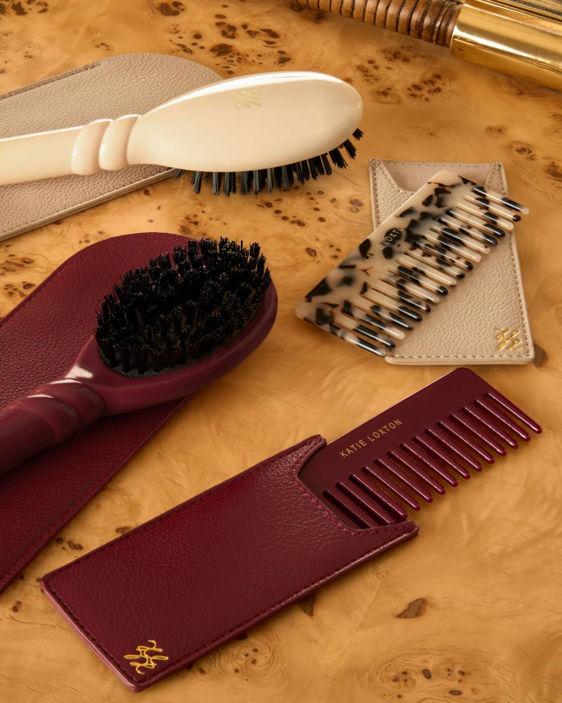 Katie Loxton Cherry Hairbrush & Case Set