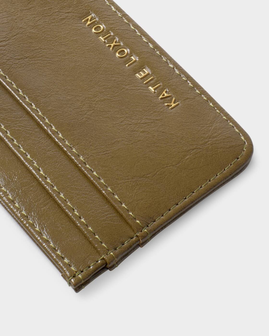 Katie Loxton Deep Olive Patent Crackle Avery Cardholder