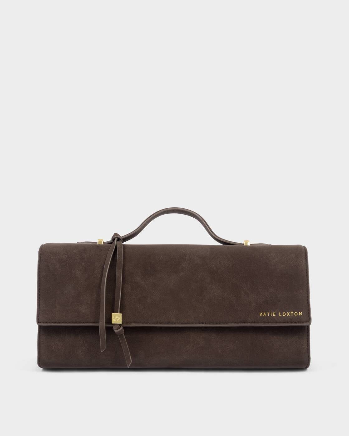 Katie Loxton Bitter Chocolate Suedette Alma Clutch