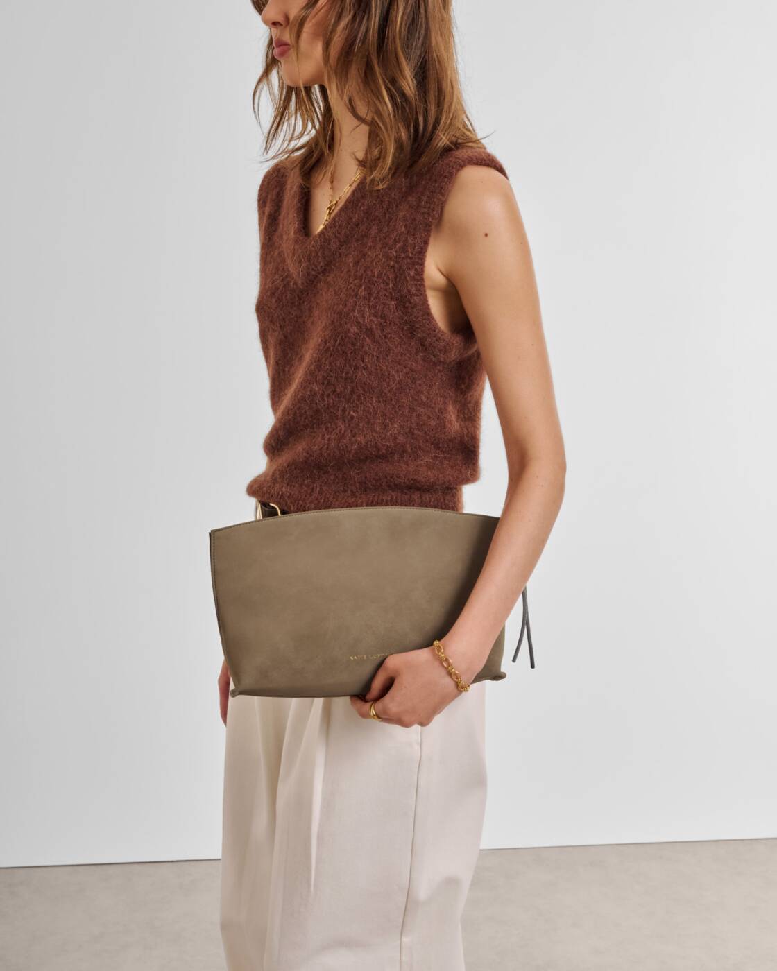 Katie Loxton Taupe Suedette Freya Clutch