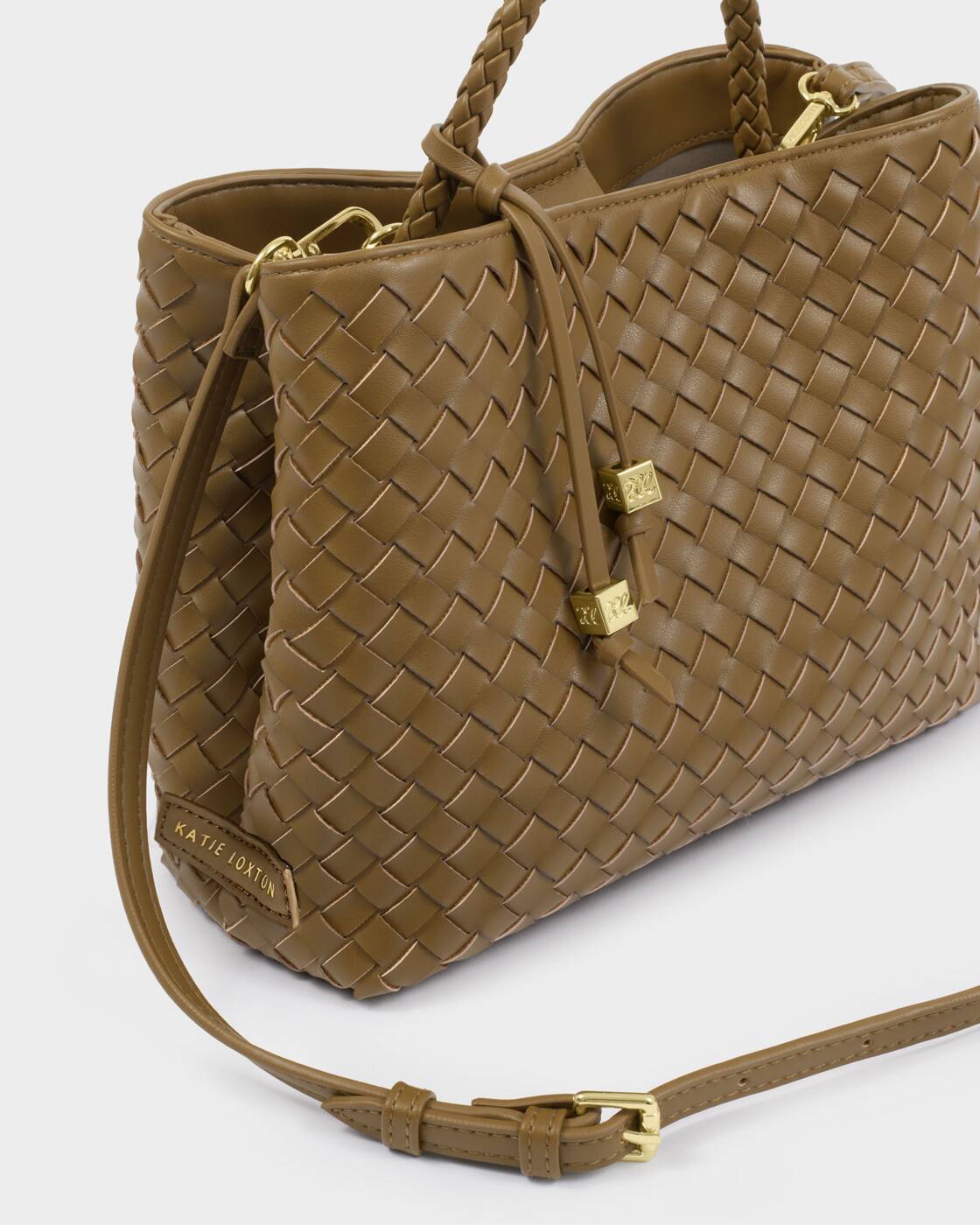 Katie Loxton Olive Nova Hand Woven Top Handle Bag