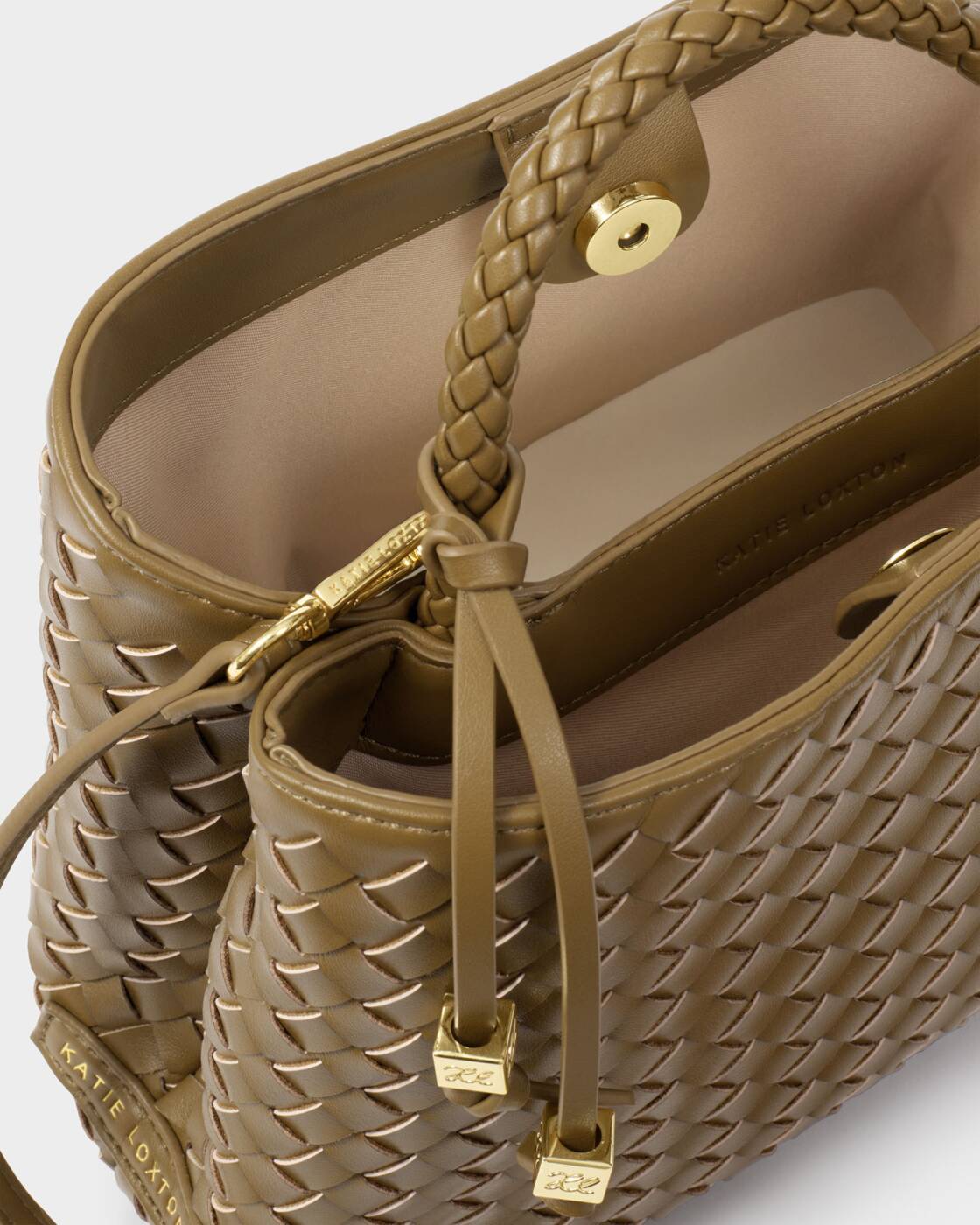 Katie Loxton Olive Nova Hand Woven Top Handle Bag