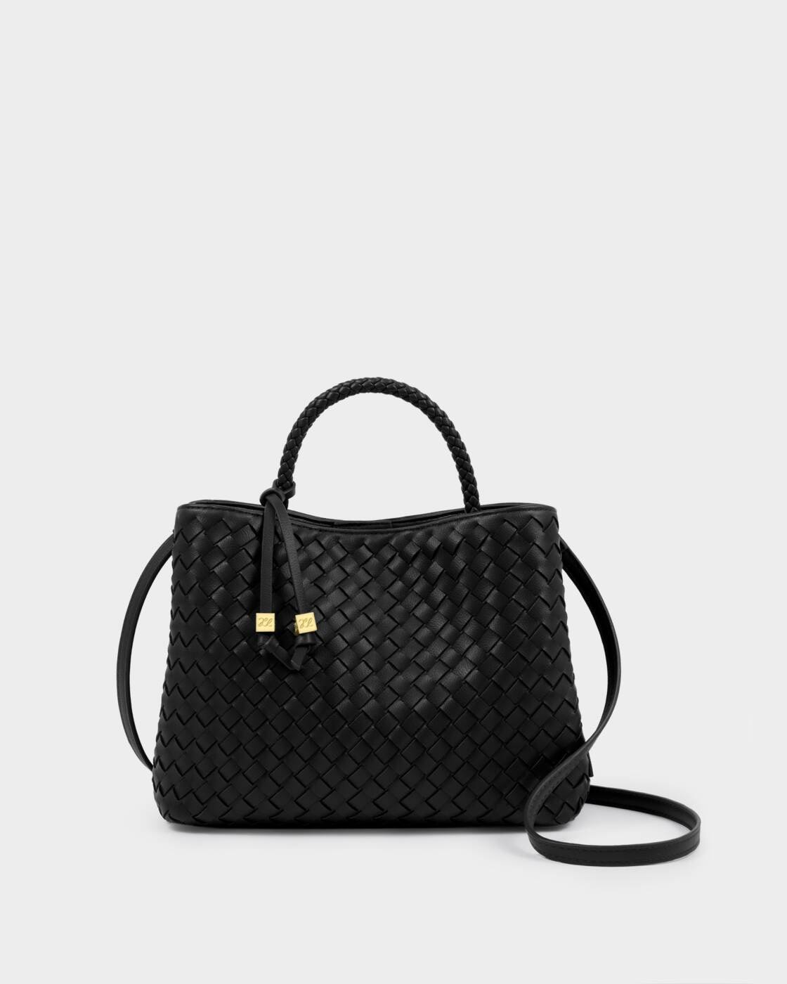 Katie Loxton Black Nova Hand Woven Top Handle Bag