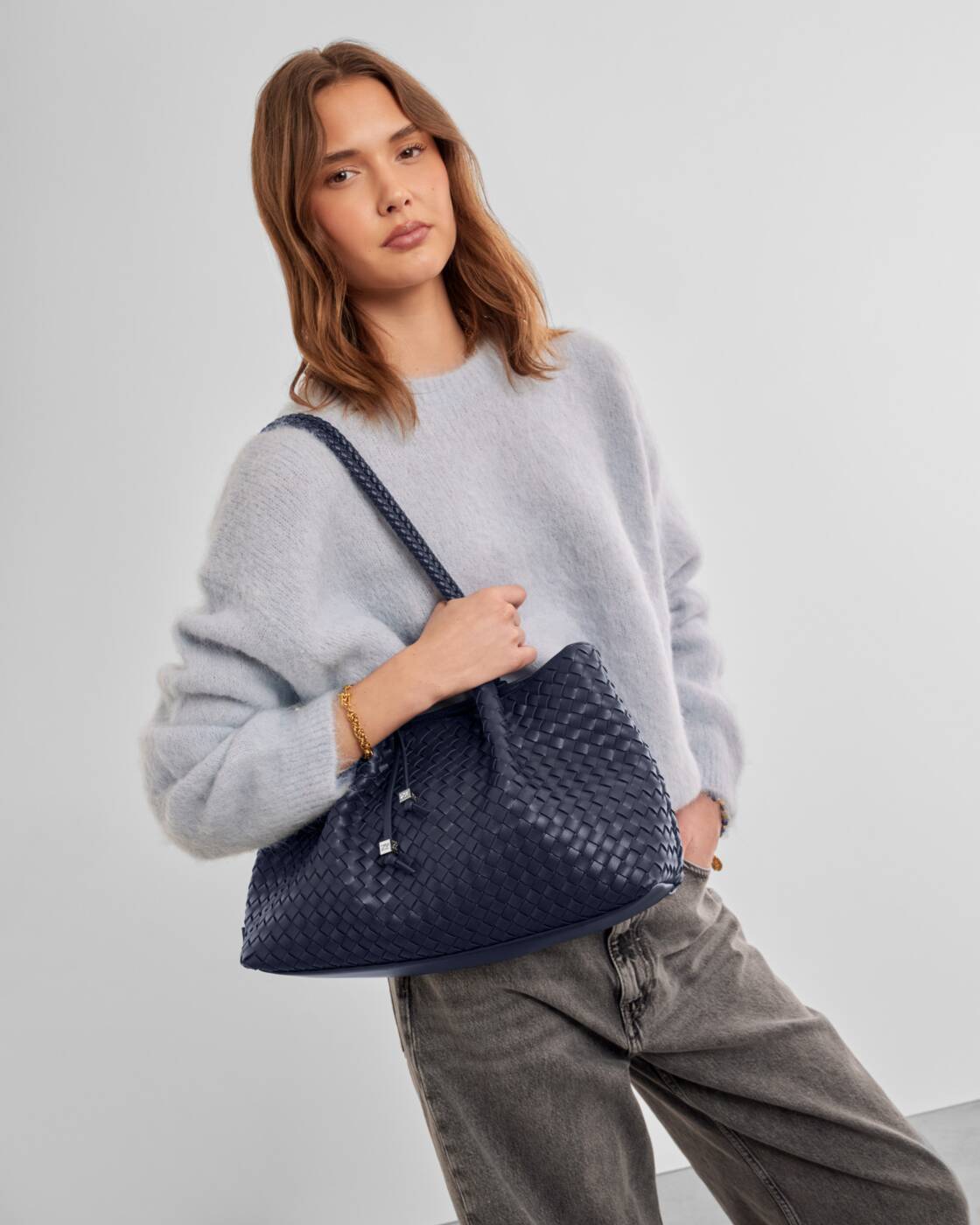 Katie Loxton Navy Nova Small Shoulder Tote Bag