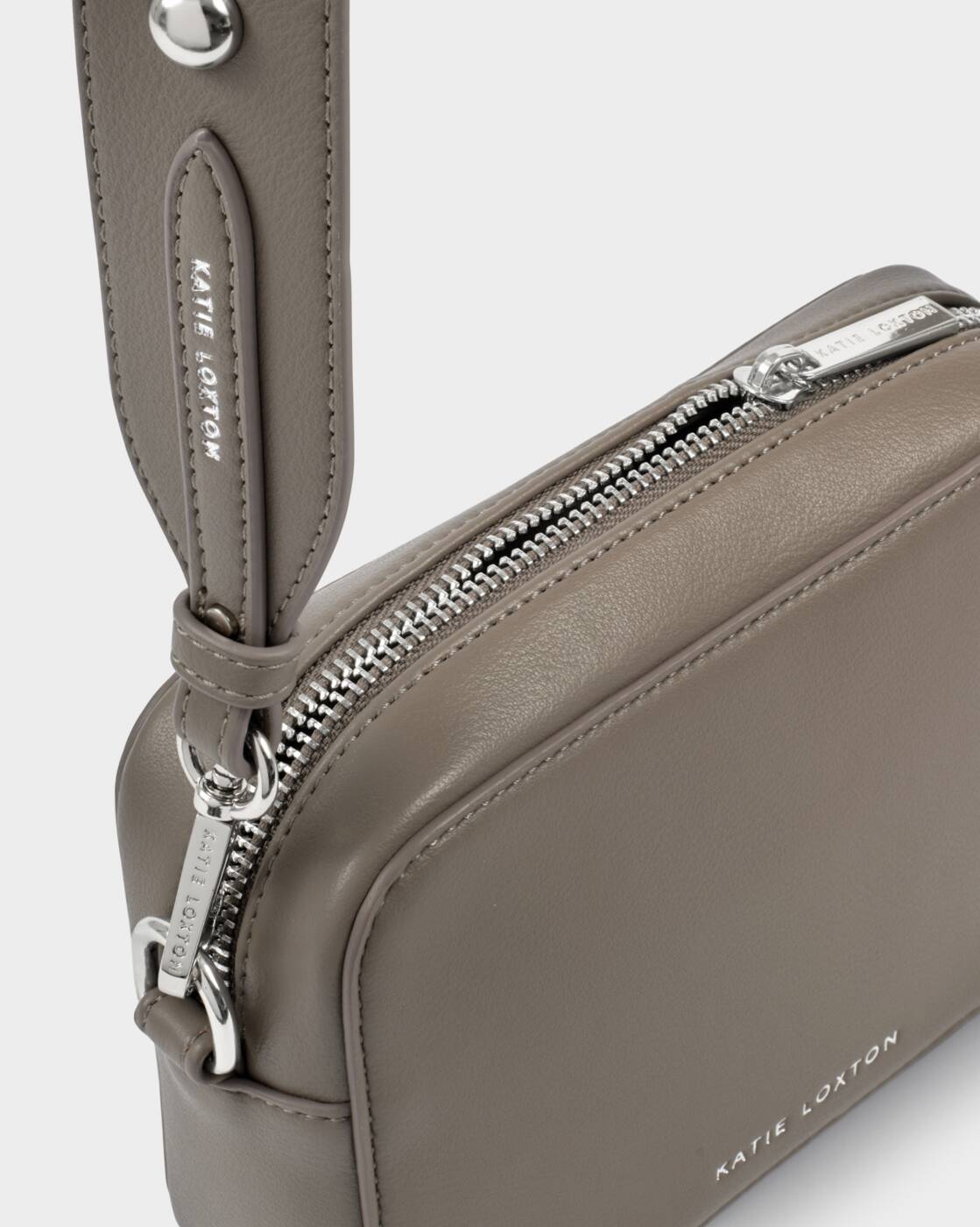 Katie Loxton Silver Mink Studded Avery Small Crossbody Bag