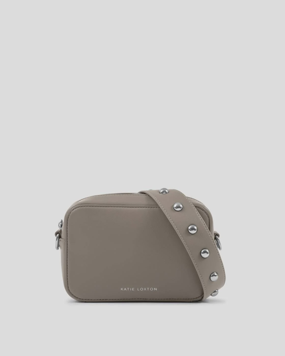 Katie Loxton Silver Mink Studded Avery Small Crossbody Bag