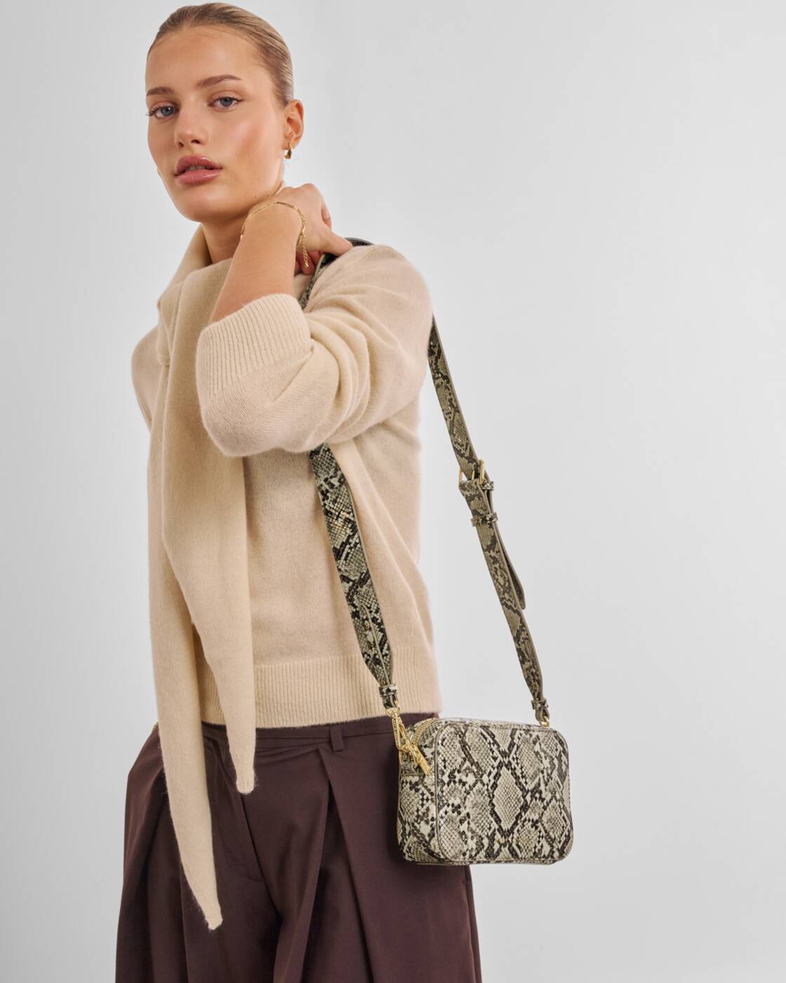Katie Loxton Faux Snake Avery Small Crossbody Bag