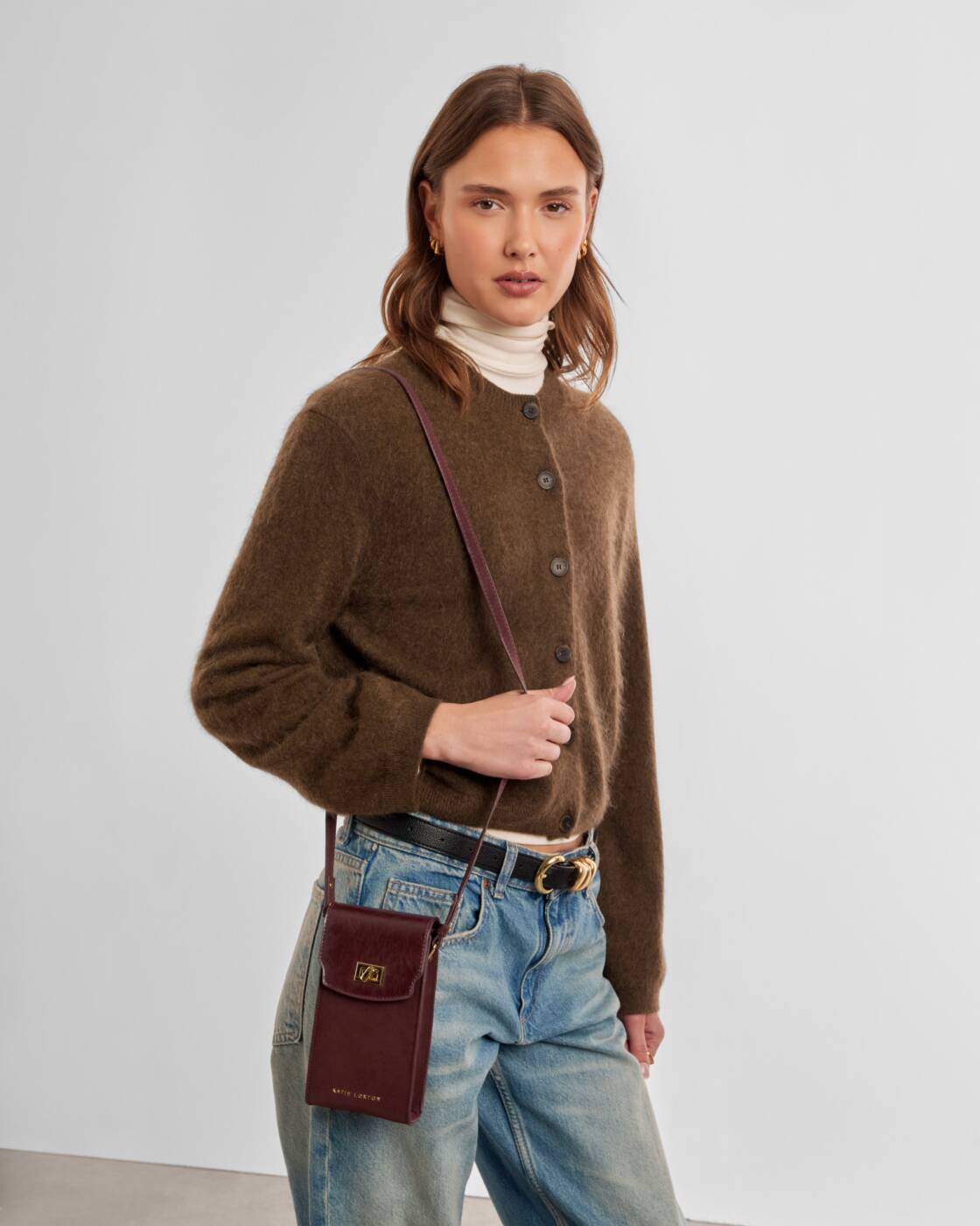 Katie Loxton Cherry Suedette Orin Twist Lock Slim Bag