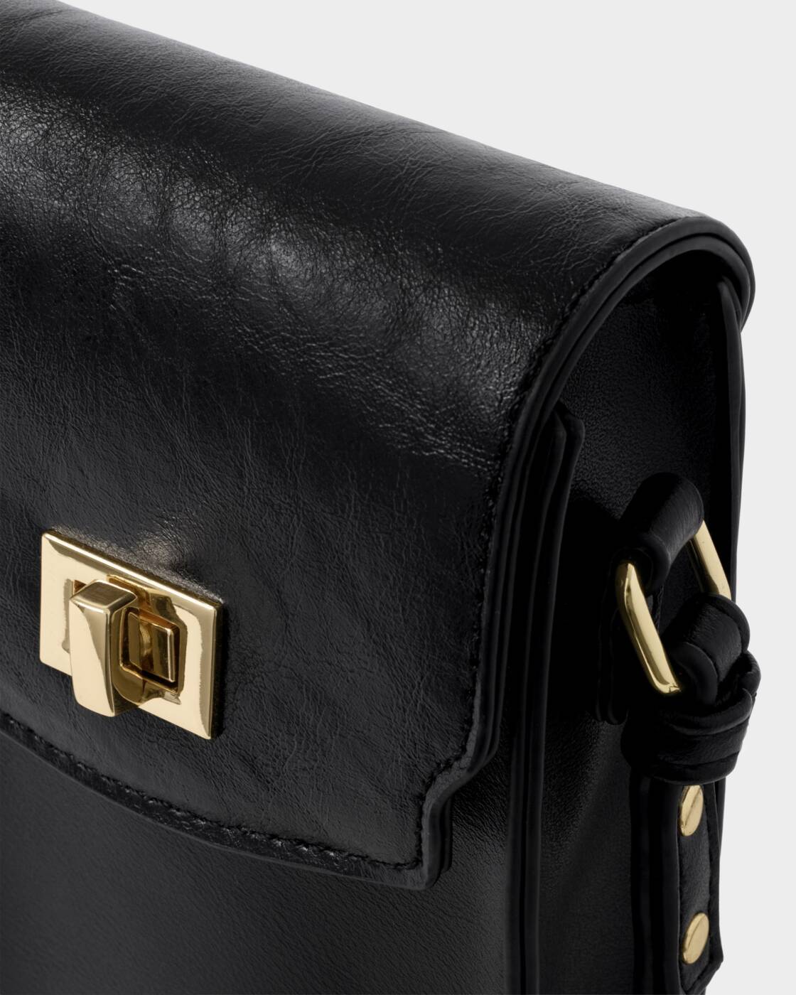 Katie Loxton Distressed Black Orin Twist Lock Slim Bag