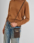 Katie Loxton Bitter Chocolate Suedette Orin Twist Lock Slim Bag