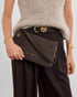Katie Loxton Bitter Chocolate Suedette Orin Twist Lock Small Shoulder Bag