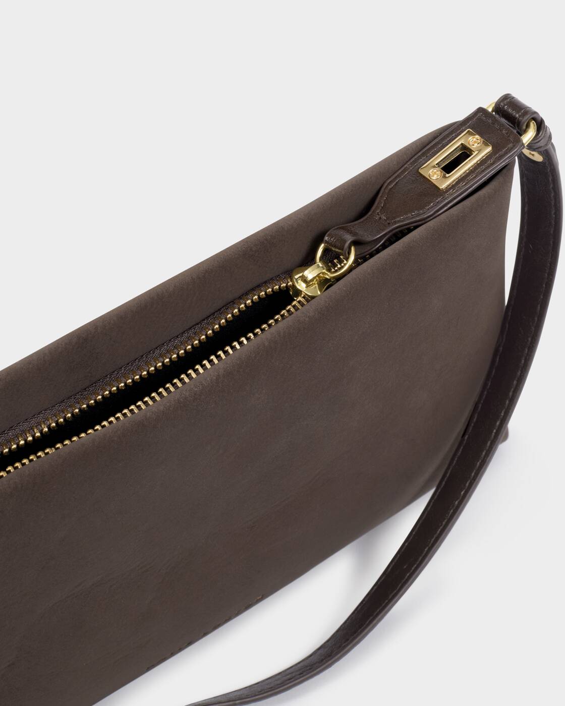Katie Loxton Bitter Chocolate Suedette Orin Twist Lock Small Shoulder Bag