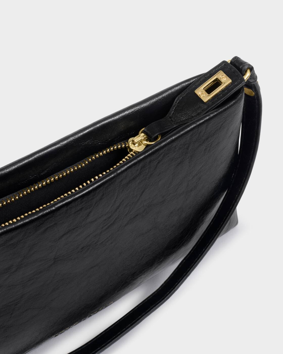 Katie Loxton Distressed Black Orin Twist Lock Small Shoulder Bag
