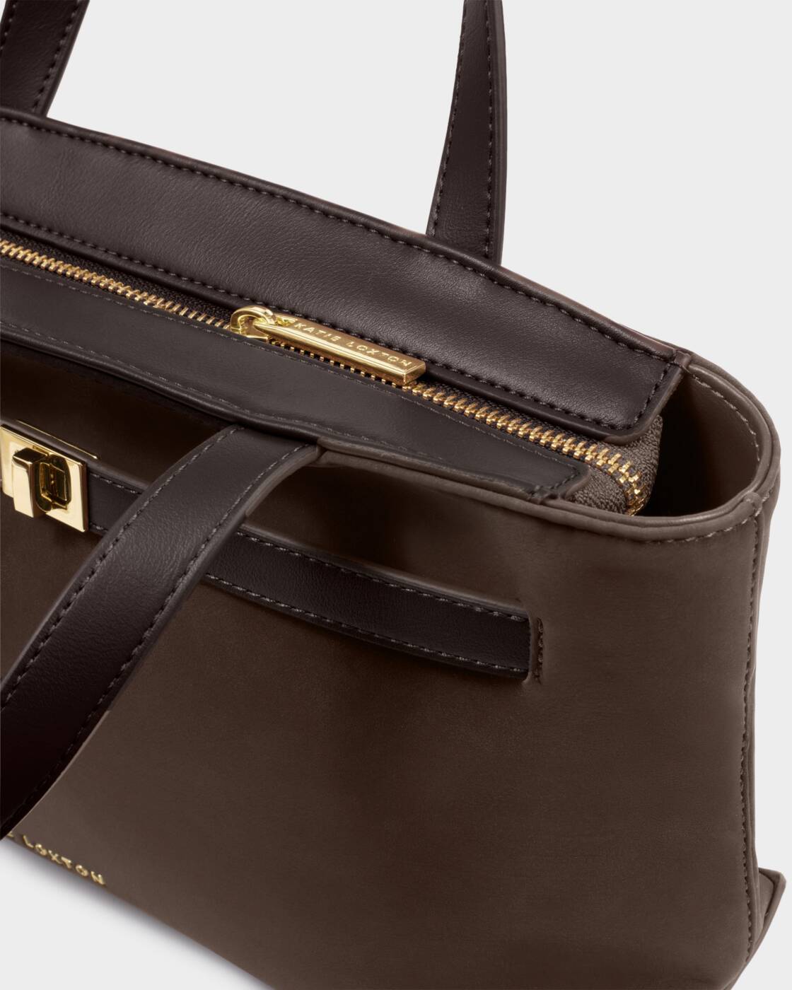 Katie Loxton Bitter Chocolate Suedette Orin Top Handle Crossbody Bag
