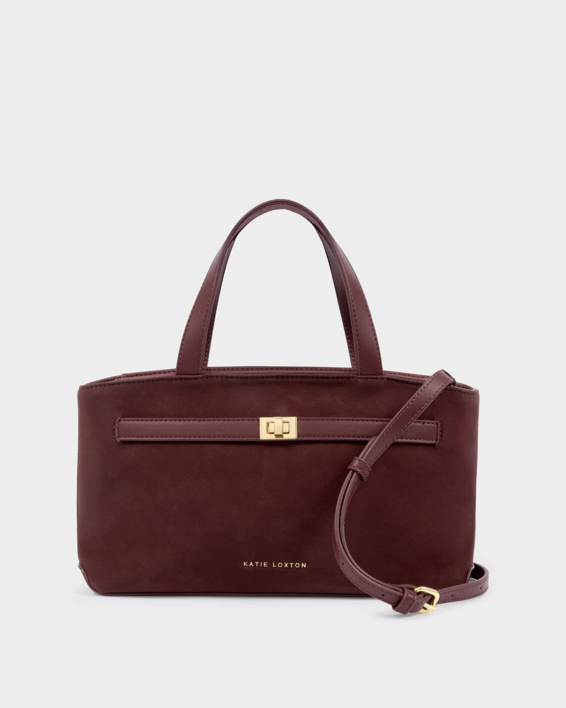 Katie Loxton Cherry Suedette Orin Top Handle Crossbody Bag