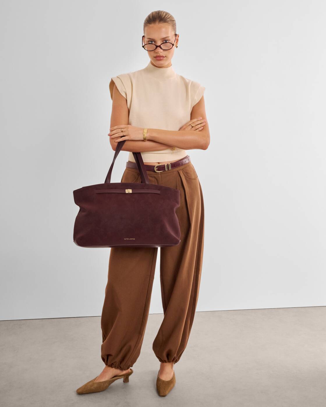 Katie Loxton Cherry Suedette Orin Tote Bag
