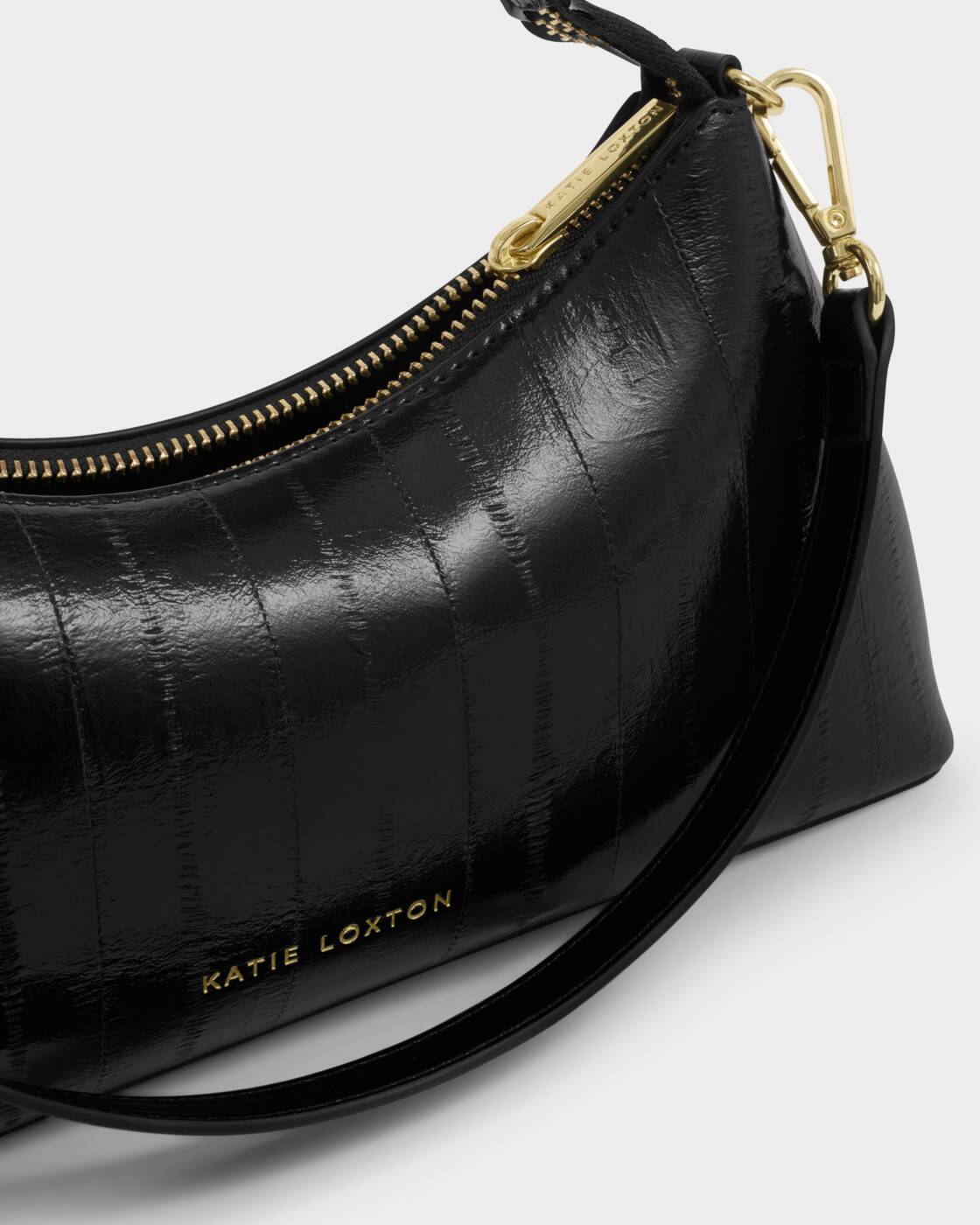 Katie Loxton Black Eel Miley Small Shoulder Bag