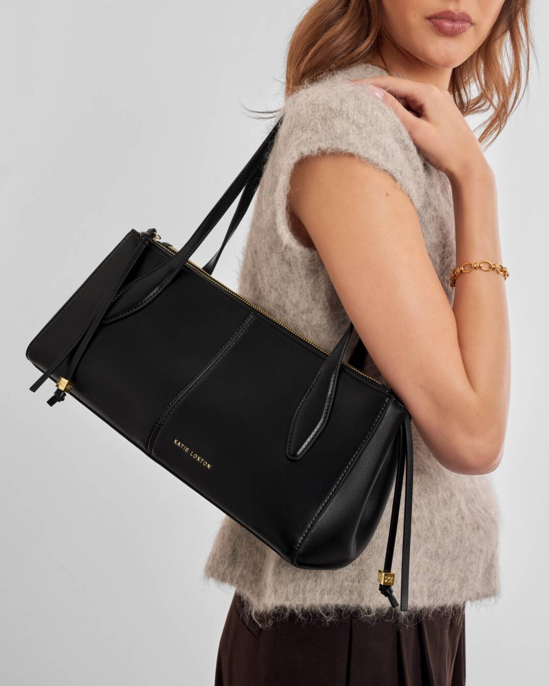 Katie Loxton Black Hattie Shoulder Bag