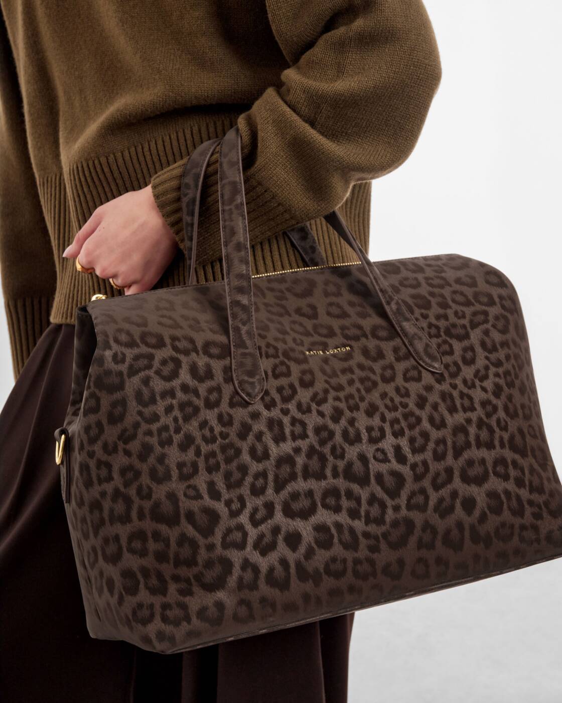Katie Loxton Chocolate Leopard Milan Cabin Bag