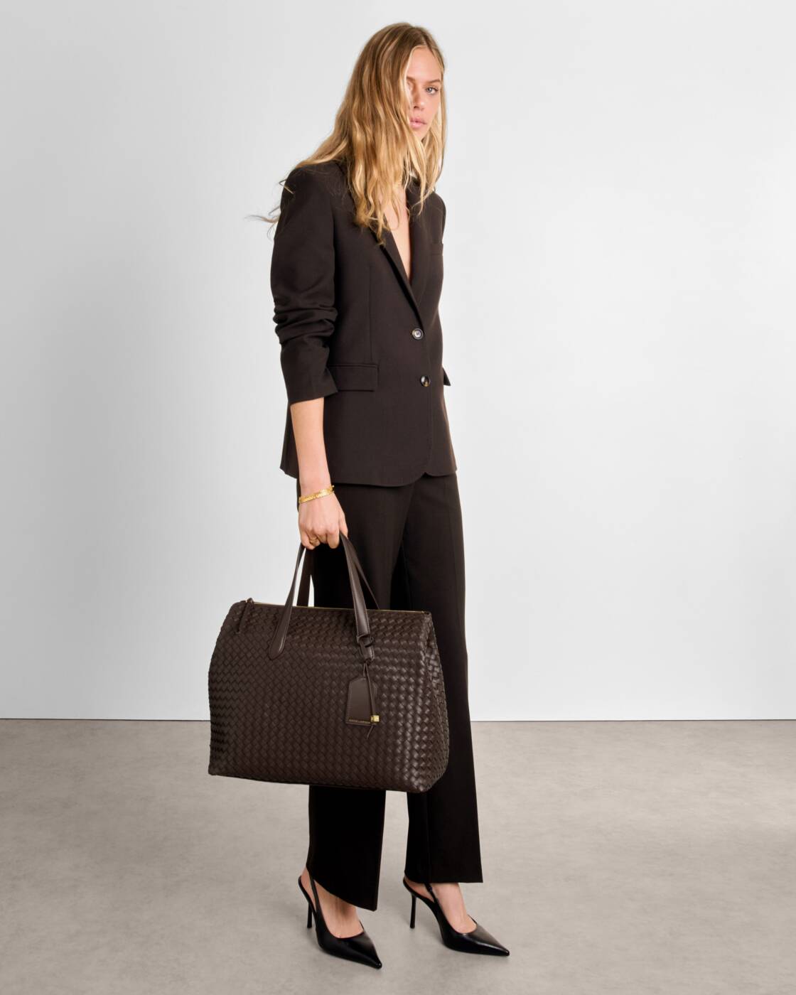 Katie Loxton Chocolate Milan Hand Woven Cabin Bag