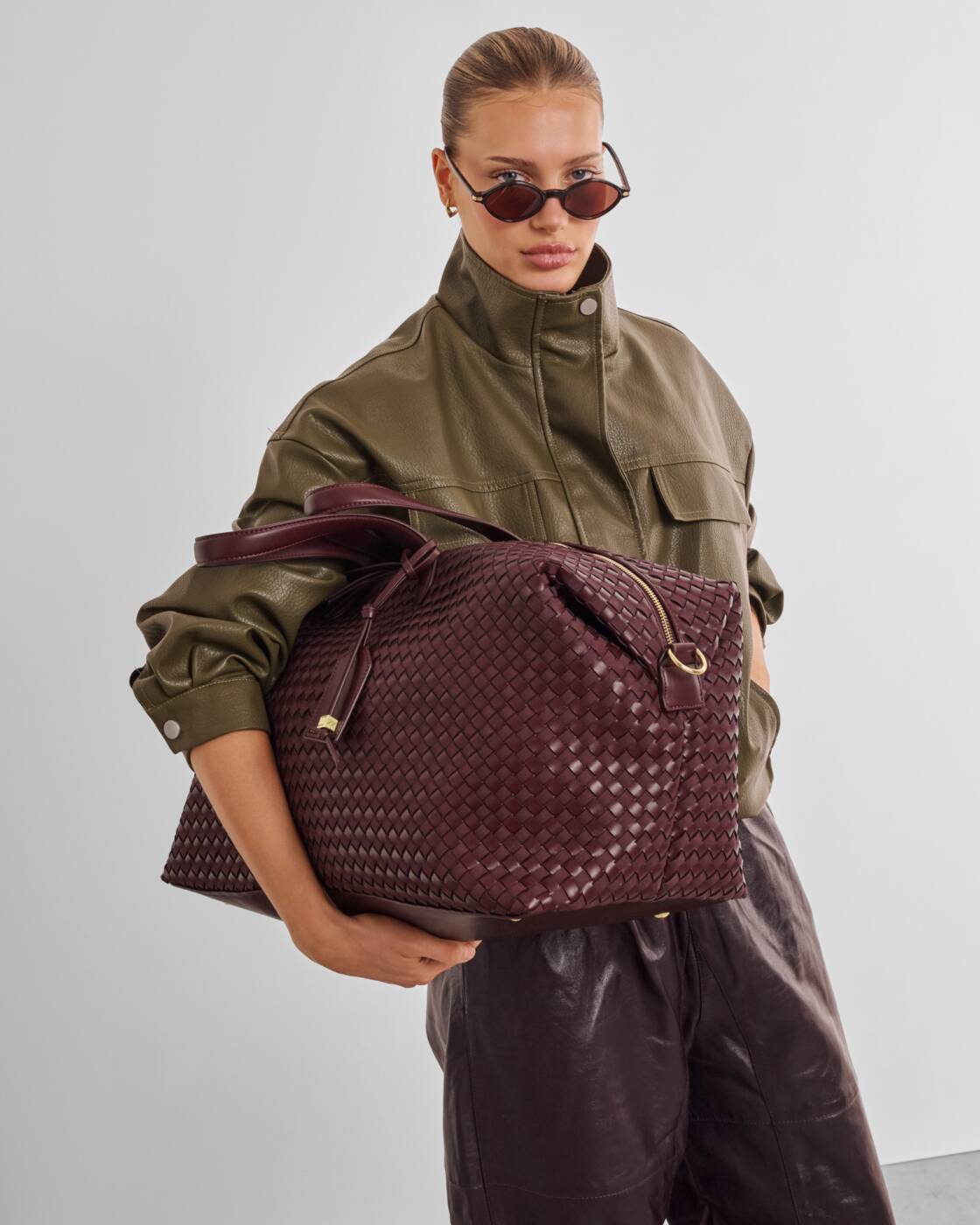 Katie Loxton Cherry Mixed Soho Hand Woven Weekend Bag