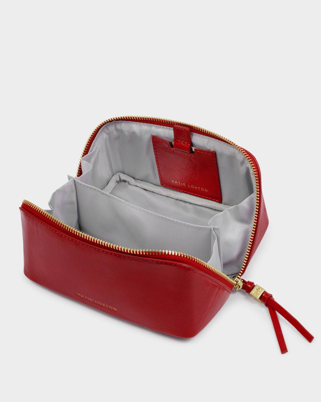 Katie Loxton Crimson Patent Crackle Fold Out Mirror Make Up Bag