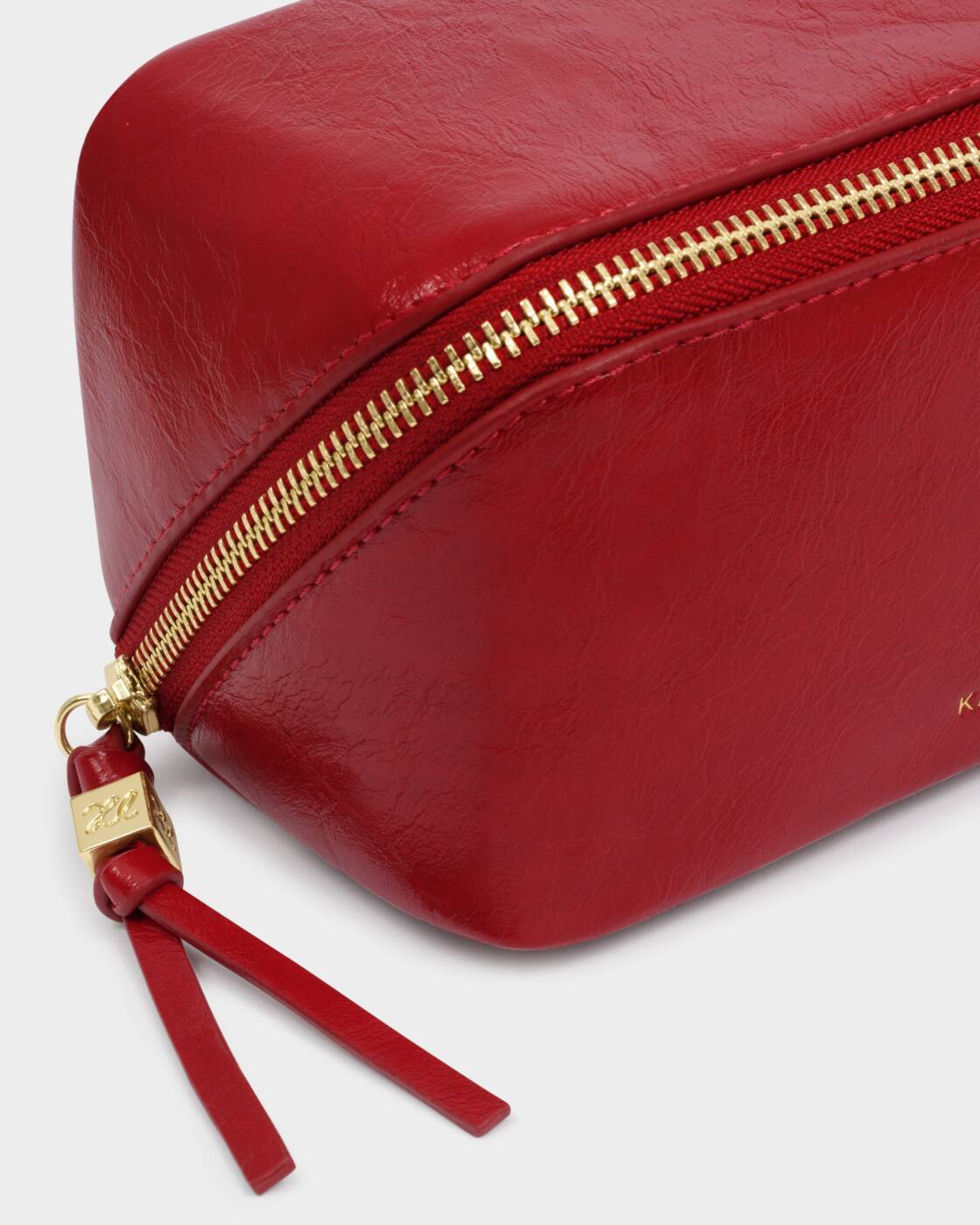 Katie Loxton Crimson Patent Crackle Fold Out Mirror Make Up Bag