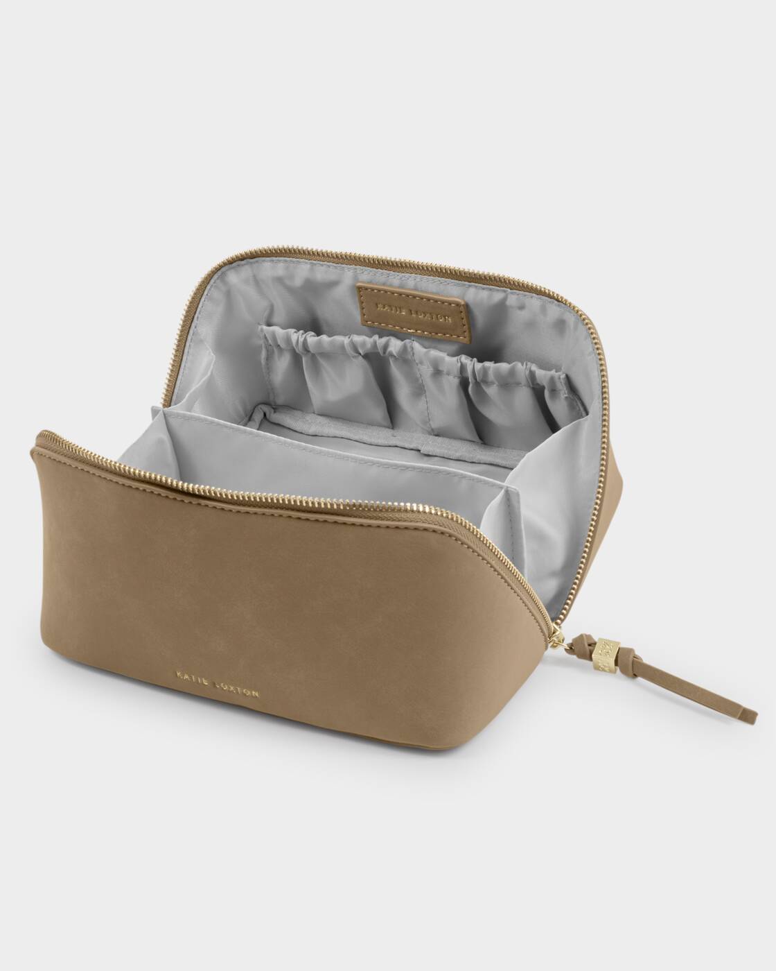 Katie Loxton Taupe Suedette Soho Medium Make Up & Wash Bag